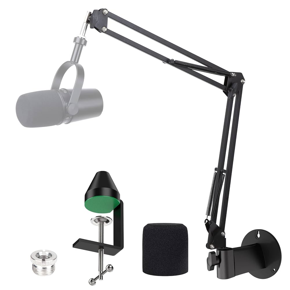 SHURE MV7 + マイクアーム Amazon.com: MV7 MV7X MV7+ Boom Arm - Mic Arm with Foam Cover